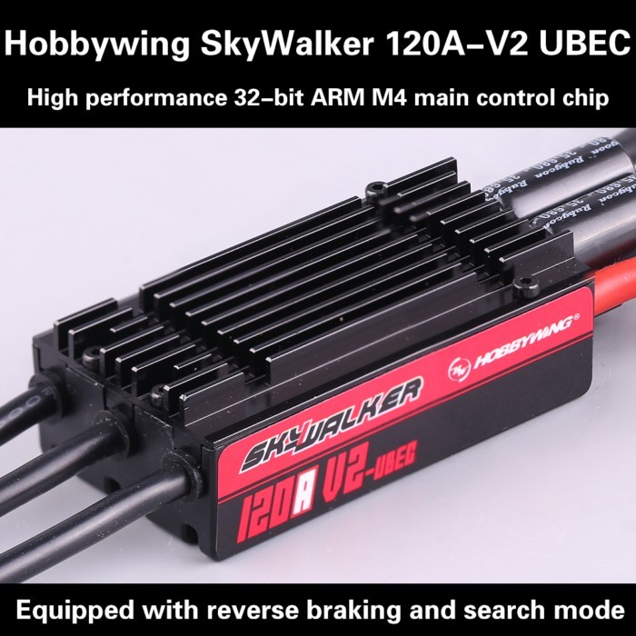 Hobbywing SkyWalker 120A V2 UBEC Brushless ESC with Backpropulsion Electric Adjustment For Aircraft