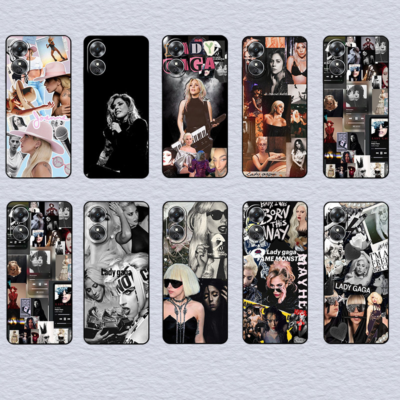 สําหรับ OPPO A53S A54S A54 A55 A56 A58 Lady Gaga เคสโทรศัพท์ TPU สีดํานุ่ม