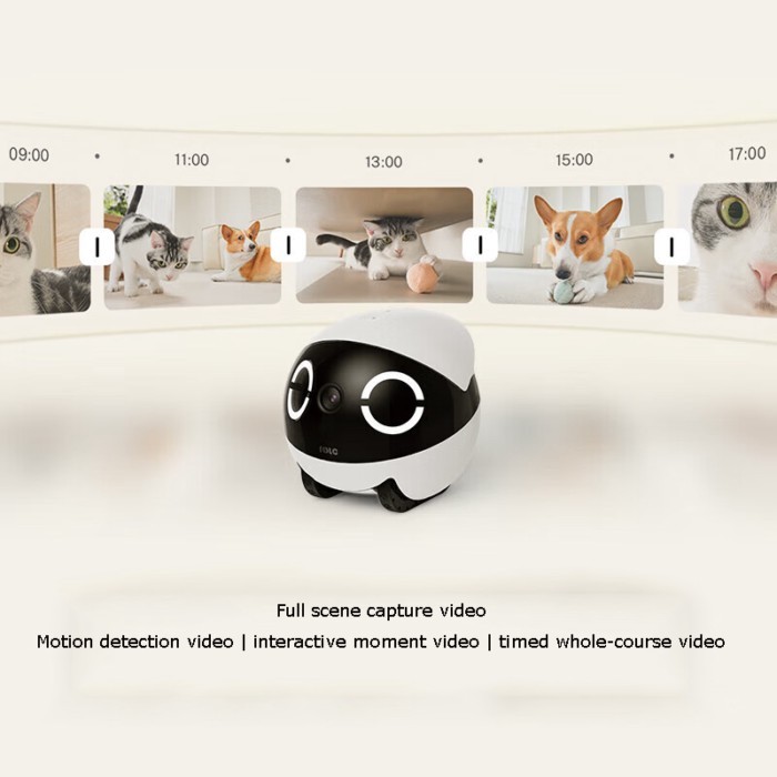 Home Security Pet Camera Tumbler Design Realtime Control Mini Companion Robot 2K Camera Night Visio