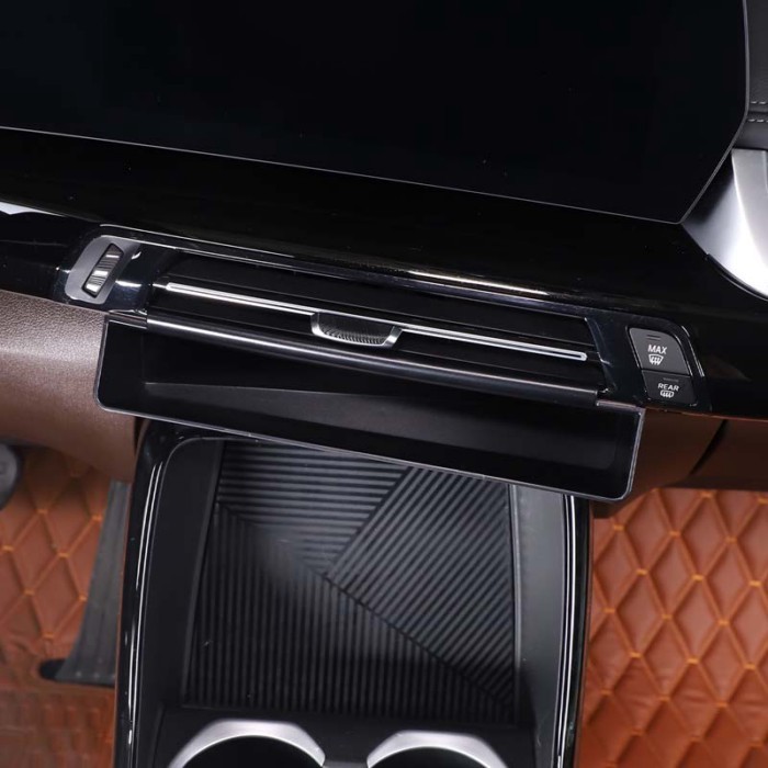 For BMW X1 U11 2023-2024 ABS Black Car Center Control Air Outlet Lower Storage Box Multifunctional