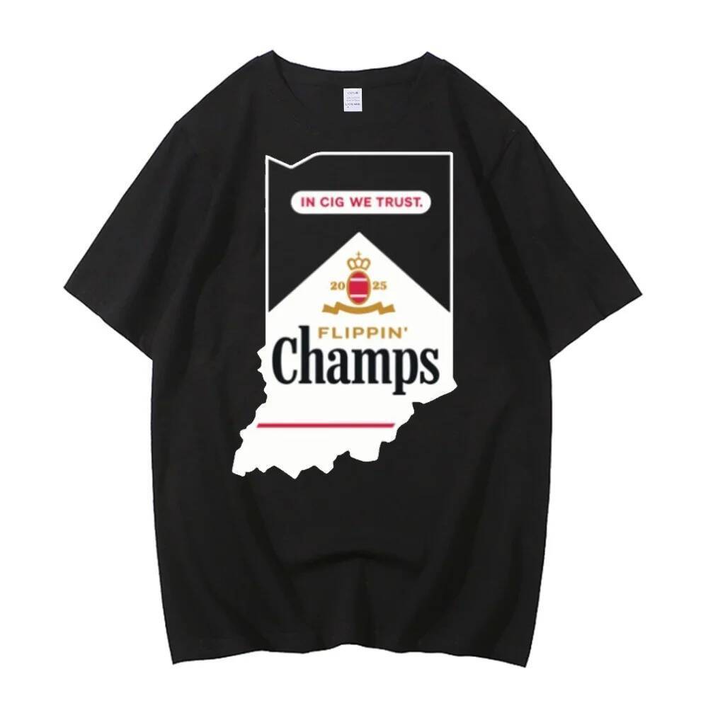 The Hoosiers Are Flippin Champs ใน Cig เรา Trust วัยรุ่นที่มีสีสันผู้หญิงเสื้อยืด University 2000s G
