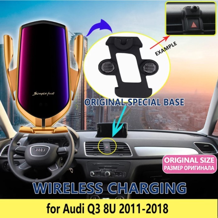 Car Mobile Phone Holder for Audi Q3 8U 2011 2012 2013 2014 2015 2016 2017 2018 Stand Charging Brack