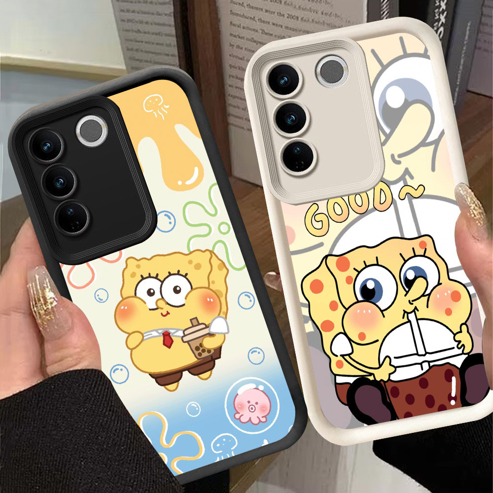 G-20 SpongeBob Casing สําหรับ VIVO Y81 Y81s V29 V29E Y100 Pro สีดําและสีขาว