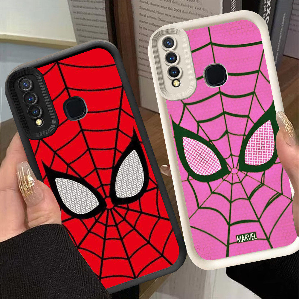 G-68 Spider man Casing สําหรับ VIVO Y12 Z1 Pro Y50 Y30i Y15 V9 Y30 Y17 Y19 สีดําและสีขาว