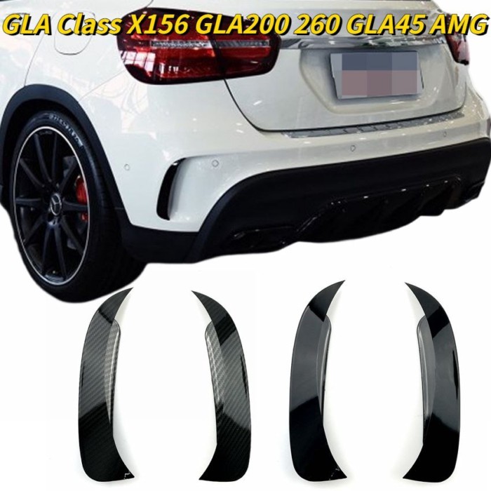 Car Rear Bumper Wind Knife Blade For Mercedes GLA Class X156 GLA200 260 GLA45 AMG 2013-2018 ABS Glo