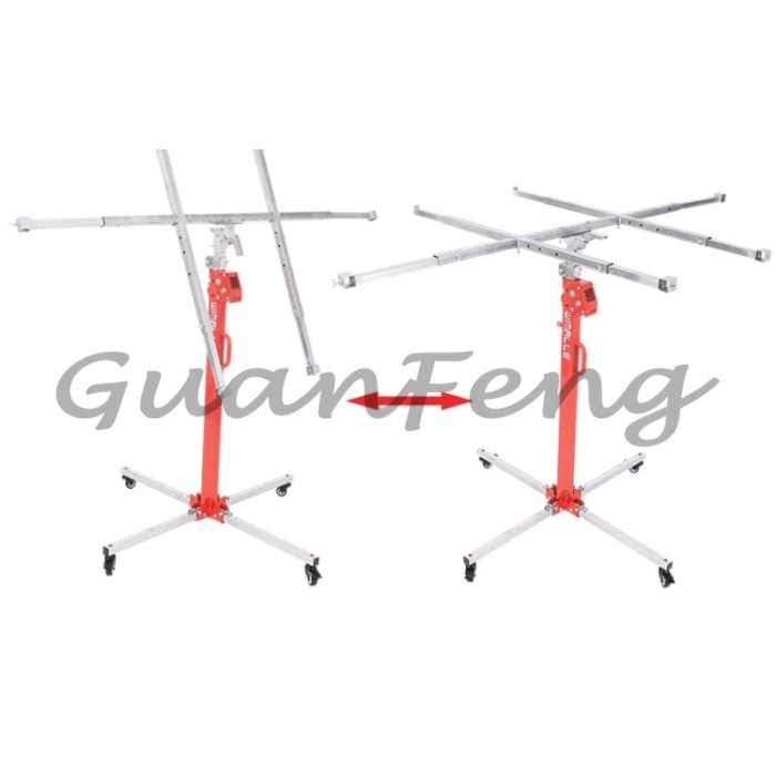 Small mobile ceiling punching lift, hand cranked gypsum board lighting lift