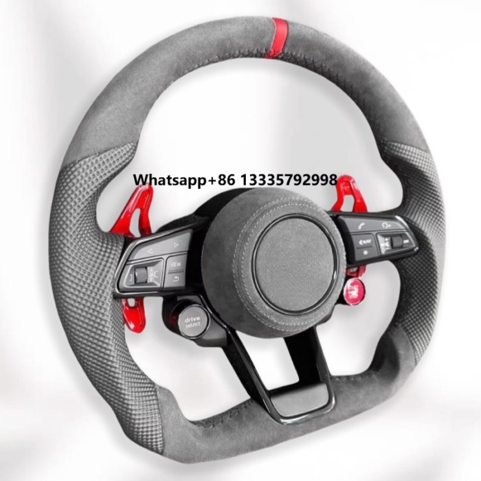 Custom Alcantara Steering Wheel Car Accessories forAudi RS3 RS4 RS5 RS6 RS7 S3 S4 S5 S6 A3 A4 A5 Q5