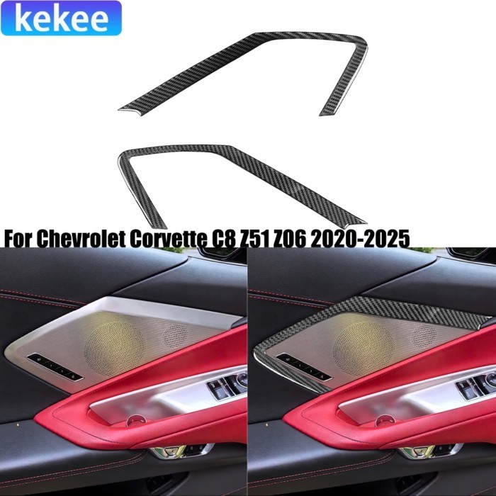 For Chevrolet Corvette C8 Z51 Z06 2020-2025 Carbon Fiber Door Stereo Horn Decoration Car Accessorie