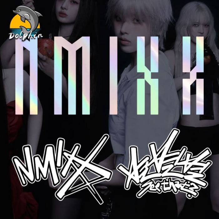 NMIXX Girl Group โลโก้ Wu Haiyuan Jin Zhiyu สติกเกอร์สะท้อนแสงรถยนต์รถจักรยานยนต์ไฟฟ้าด้านหลังกระจกหน้าต่างสติกเกอร์ตกแต่ง