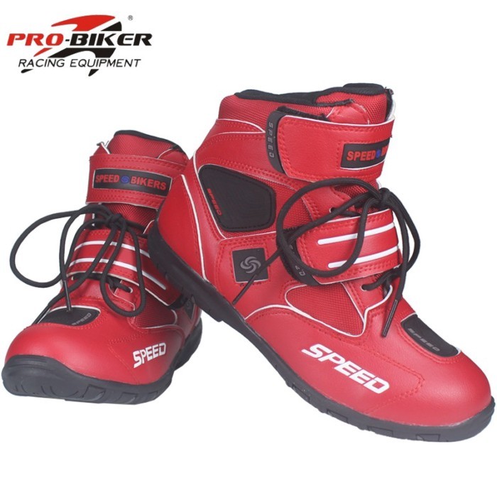 PRO-BIKER Motorcycle Boots Microfiber Leather Shoes Breathable Racing Boots SPEED Motorboat Motocro