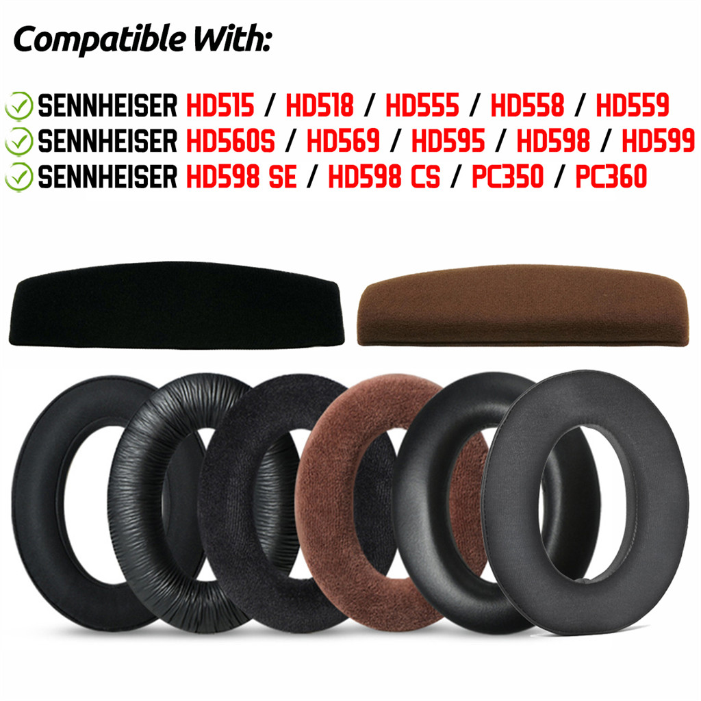 ฟองน้ําครอบหูฟัง แบบเปลี่ยน สําหรับ Sennheiser HD515 HD518 HD555 HD558 HD559 HD560s HD569 HD595 HD598 HD598SE HD598CS HD599 PC350 PC360