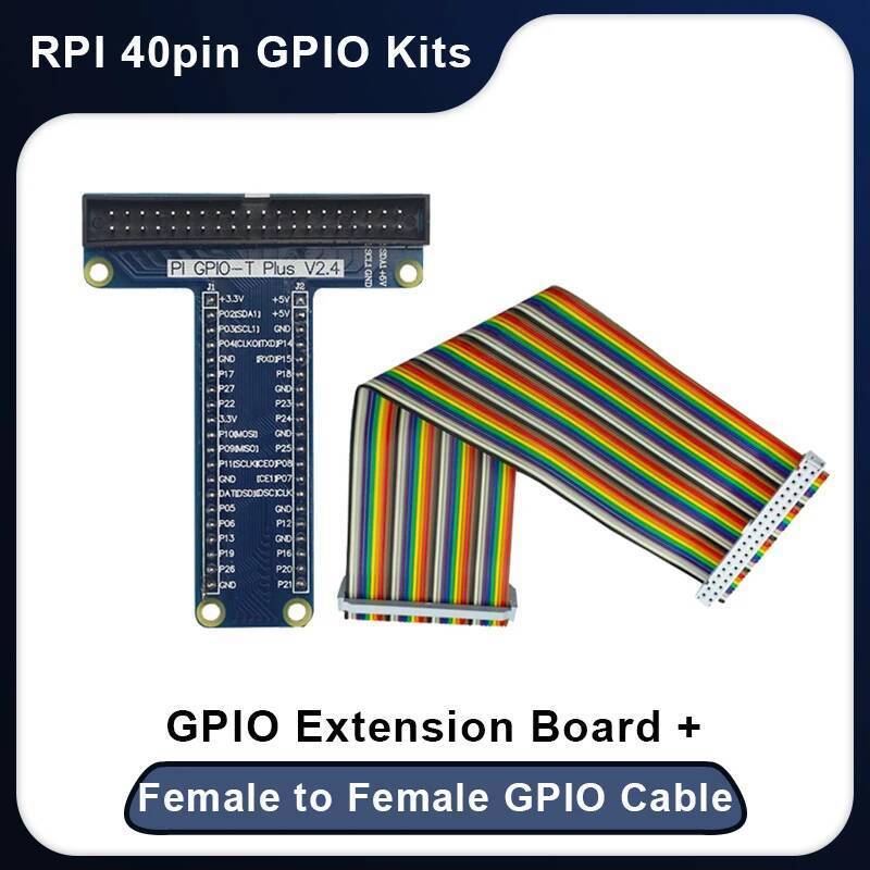 Raspberry Pi 5 4 3 GPIO Expension Board T-Type Board + 40 Pin 20 ซม.หญิง GPIO อะแดปเตอร์สายเคเบิลสํา