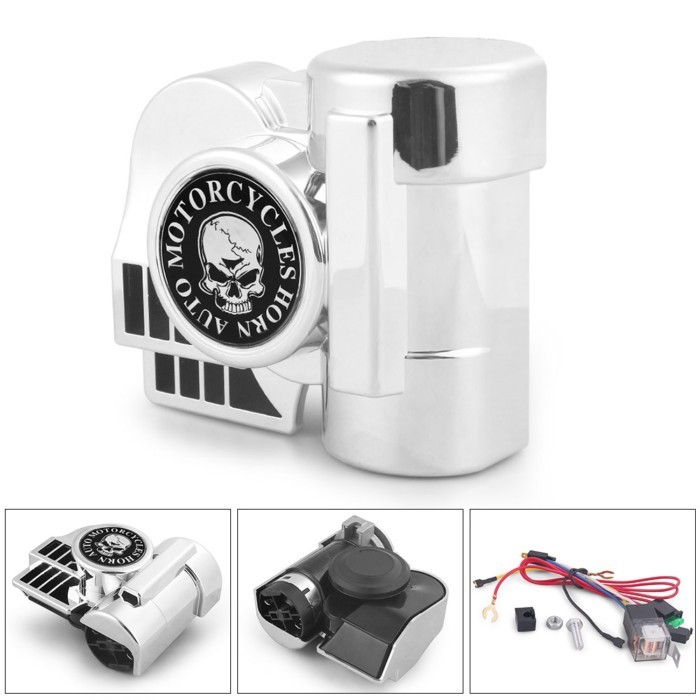 12V Train Sound Air Horns With Relay for Motorcycle Train Horns for Motorbike Truck Boat Pickup 150