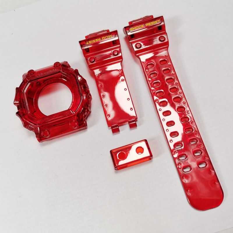 C Gx56 Tali Jam Tangan Karet สายนาฬิกาซิลิโคนดำและฝากันน้ำสำหรับกีฬาสายนาฬิกา Gx56bb