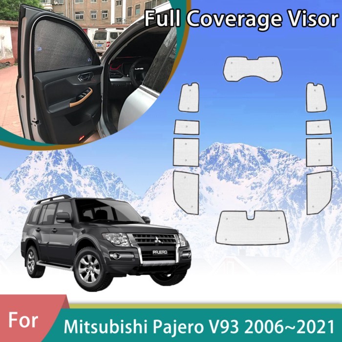 For Mitsubishi Pajero V93 2006~2021 2009 Car Sunshade Auto Window Curtains Sun Protection Stickers