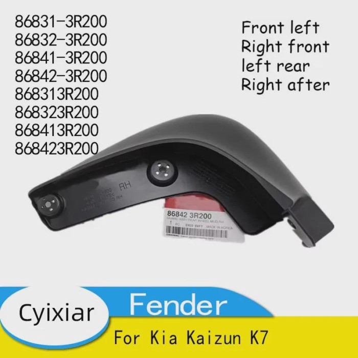 Fender for Kia Kaizun K7 86831-3R200 86832-3R200 86841-3R200 86842-3R200 868313R200 868323R200 8684