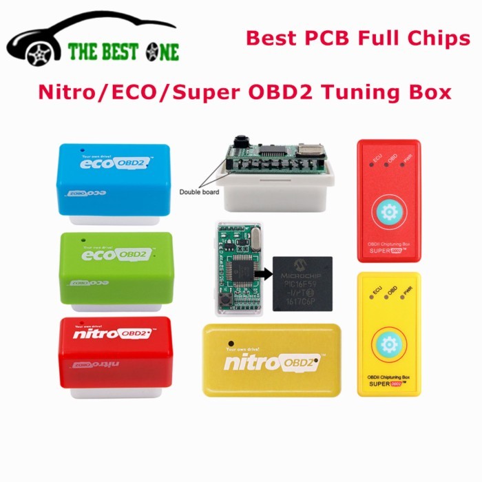 Original Full Chips Eco Nitro OBD2 Chip Tuning Box Benzine Diesel EcoOBD2 Save Fuel NitroOBD2 More