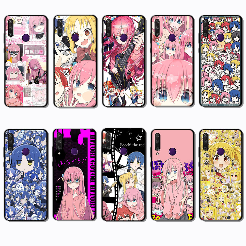 สําหรับ Huawei Y6P Y7A Y8P Y9A Y5 Y6 Prime bocchi the rock กรอบสีดํายืดหยุ่น TPU Soft Case | กันรอย 