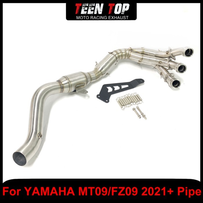 Moto Bike Exhaust Front Link Pipe Stainless Steel For Yamaha MT09 FZ09 Exhaust Elbow 51MM MT09 FZ09