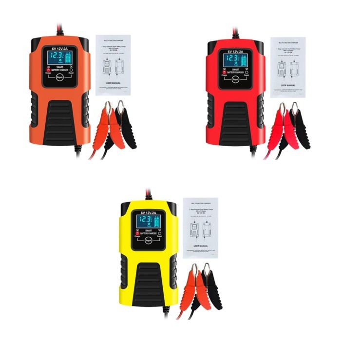 6V 12V Digital Display Multiple Protection Battery Charger Battery Desulfator for Motorcycles Cars