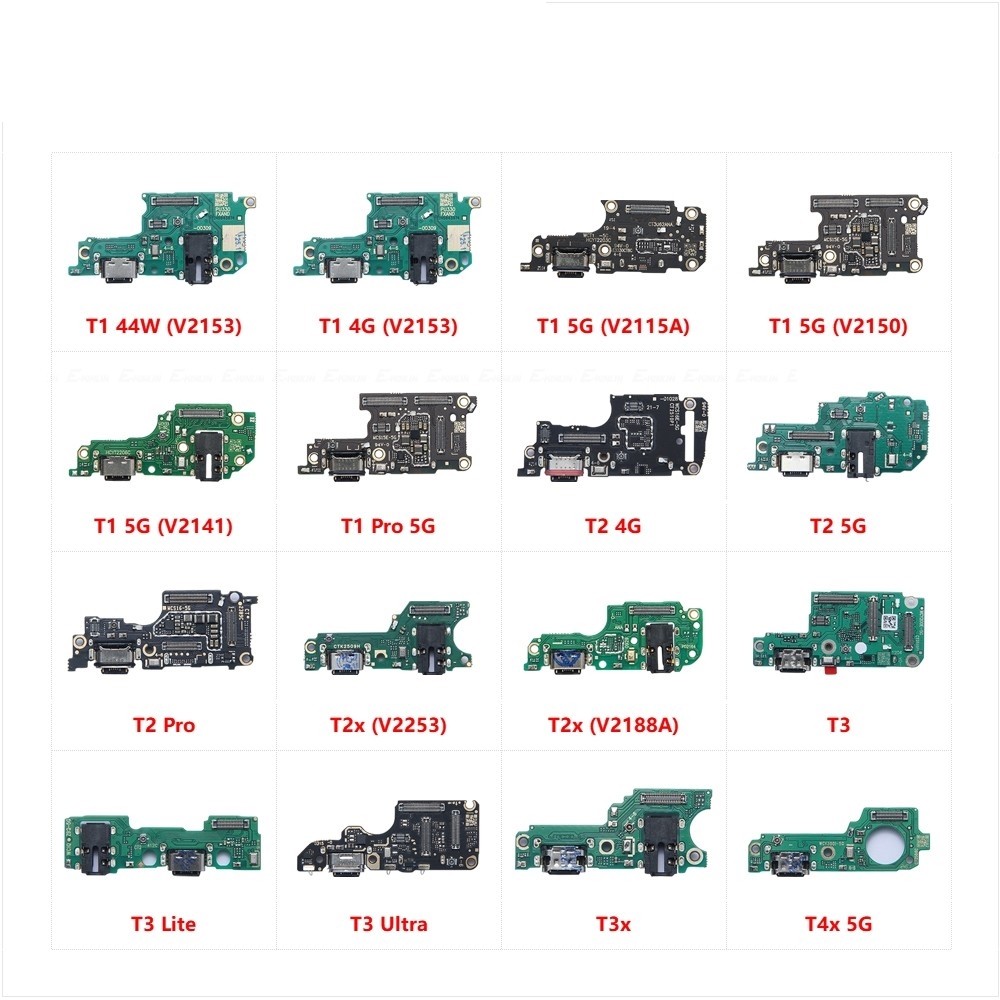 Charger Board Flex Cable Parts สําหรับ Vivo T1 44W Pro T2 T2x T3 Lite Ultra T3x T4x USB ชาร์จ Dock พ