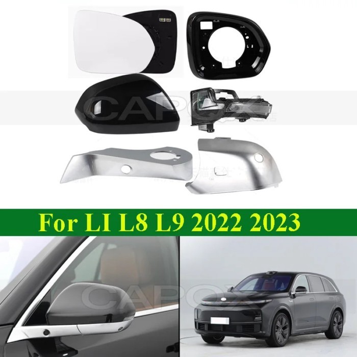 CAPQX For LIXIANG Li L8 L9 2022-2023 Rearview Mirror Frame Lid Side Mirror Shell Cover Glass Lens M