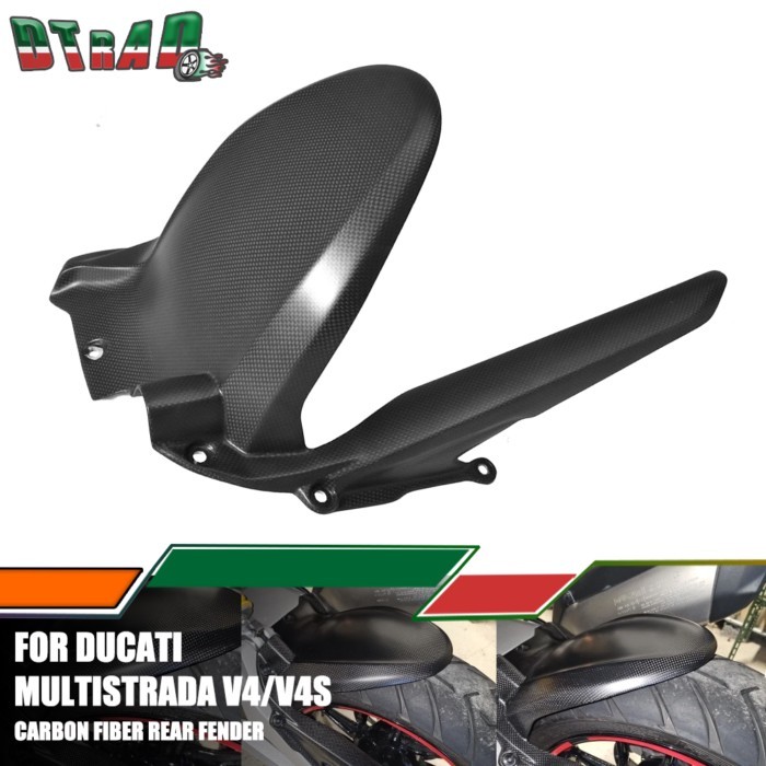 For DUCATI Multistrada V4 V4S Sport / Rally 2021 2022 2023 2024 Carbon Fiber Rear Hugger Mudguard W