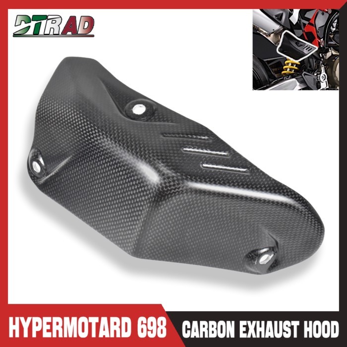 For DUCATI Hypermotard 698 Mono RVE 2024 2025 Carbon Fiber Rear Exhaust Hood Coverr Heat Shield Pro