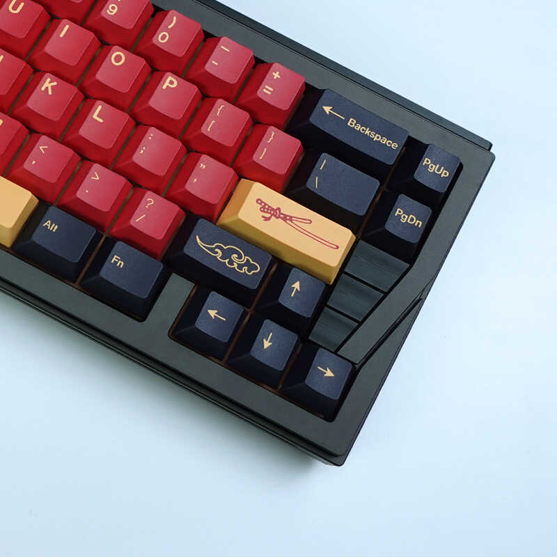 Red Samurai Keycap โรงงานเดิมความสูง PBT Sublimation Craft สีดํา IKBC Ningzhi 61/75/84/87/104