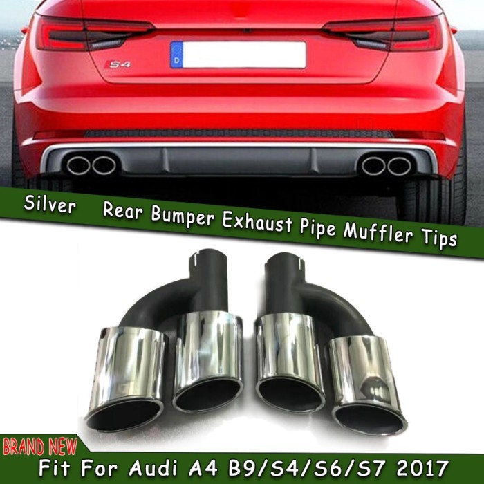 Car Rear Exhaust Tip Exhuast Pipe Muffler Nozzle Air Outlet Vent Tailpipe For Audi A4 B9 S4 S6 S7 2