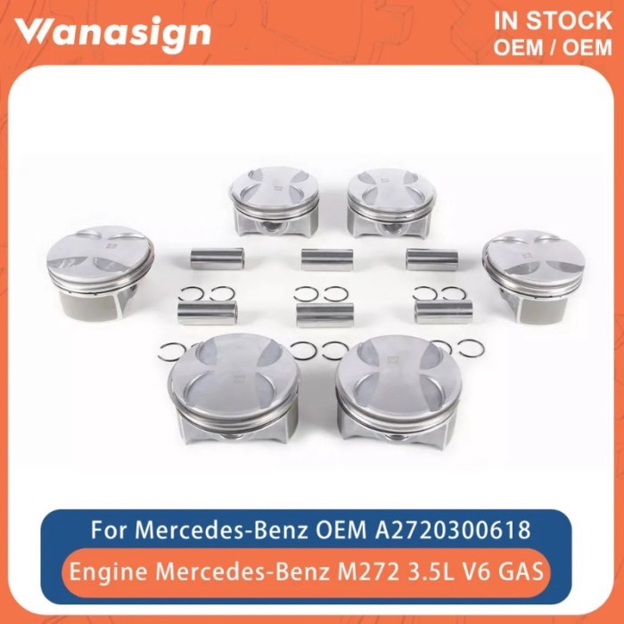 Engine Pistons & Rings Set Φ92.9mm Fit 3.5 L For Mercedes-Benz 272 M272 C350 W204 E350 W211 CLK350