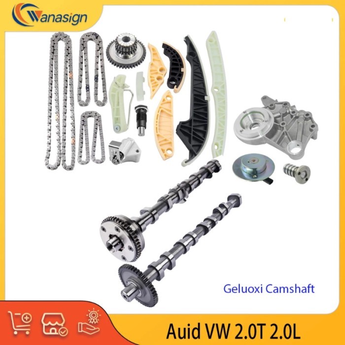 Engine Timing Chain Intake Exhaust Camshaft Kit Oil Pump Fit 2.0 T L GAS For 08-15 Auid A4 Q5 TT VW