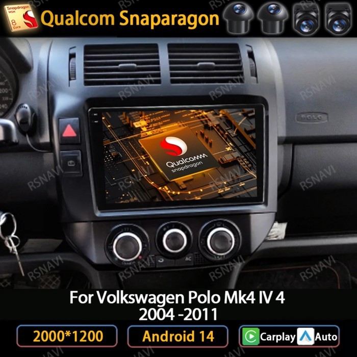 Android 14 Car Radio For Volkswagen Polo Mk4 2001 - 2011 Multimedia Stereo Video Player Carplay Aut