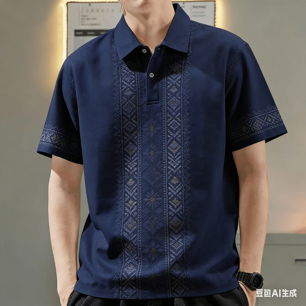 เสื้อโปโลผู้ชายแขนสั้น สไตล์วินเทจ สำหรับใส่กลางแจ้งและลำลอง