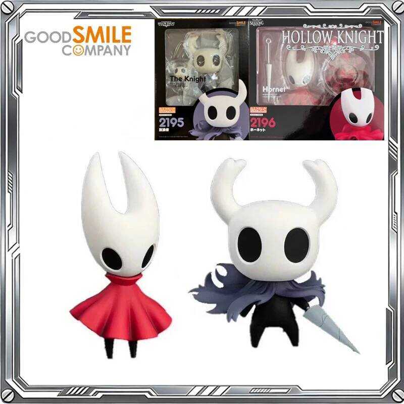 Good Smile Genuine Nendoroid Hollow Knight Anime The Knight 2195 Hornet 2196 Action Figure Toys Gif