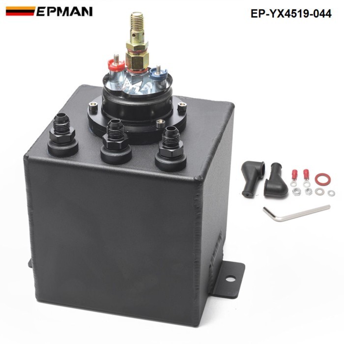 EPMAN Universal 2L Aluminium Oil Catch Tank/Fuel Cell/Fuel Tank/Fuel Can with 044 Fuel Pump EP-YX45