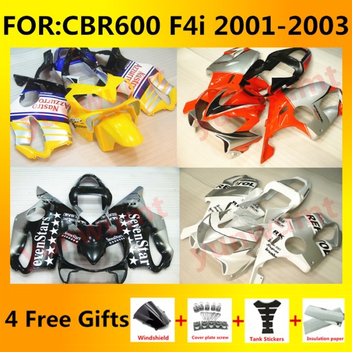 for CBR600 CBR F4i 2001 - 2003 Motorcycle full bodywork Fairing kit fit CBR600F4i 01 02 03 Fairings