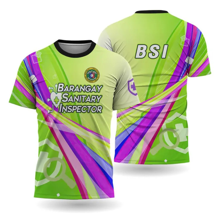 BHW BNS BSI เสื้อยืดแขนสั้นผู้หญิงและผู้ชาย Mocha Mousse Casual สบาย Top Barangay Health Worker เสื้