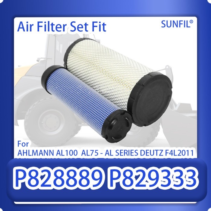 P828889 P829333 Air Filter Set Fit For AHLMANN AL100  AL75 - AL SERIES DEUTZ F4L2011