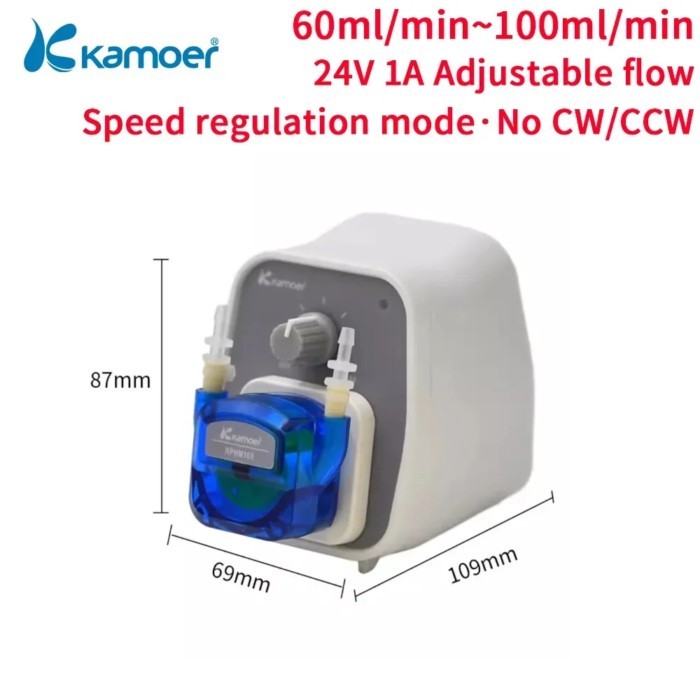 Kamoer 50-100ml/min KCP-D Peristaltic Pump 24V DC Motor Low Flow Dosing Pump 2mmX4mm with Adjustabl