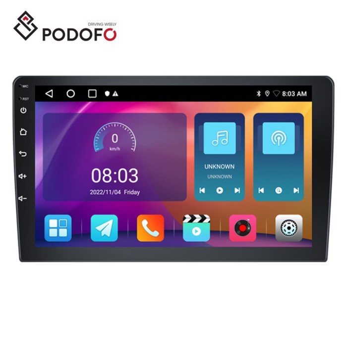 Podofo Double Din Android Car Radio 9" 2.5D 1+32G Touch Screen Car Stereo Radio GPS WIFI FM RDS BT