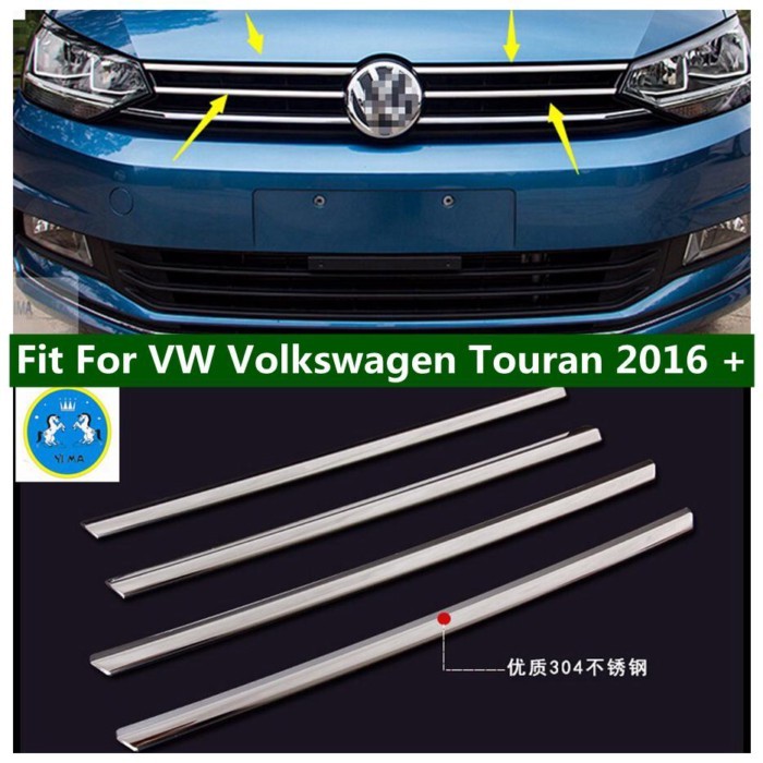 Accessories Front Grille Grill Decoration Strip Cover Trim For VW Volkswagen Touran 2016 - 2018 Sta