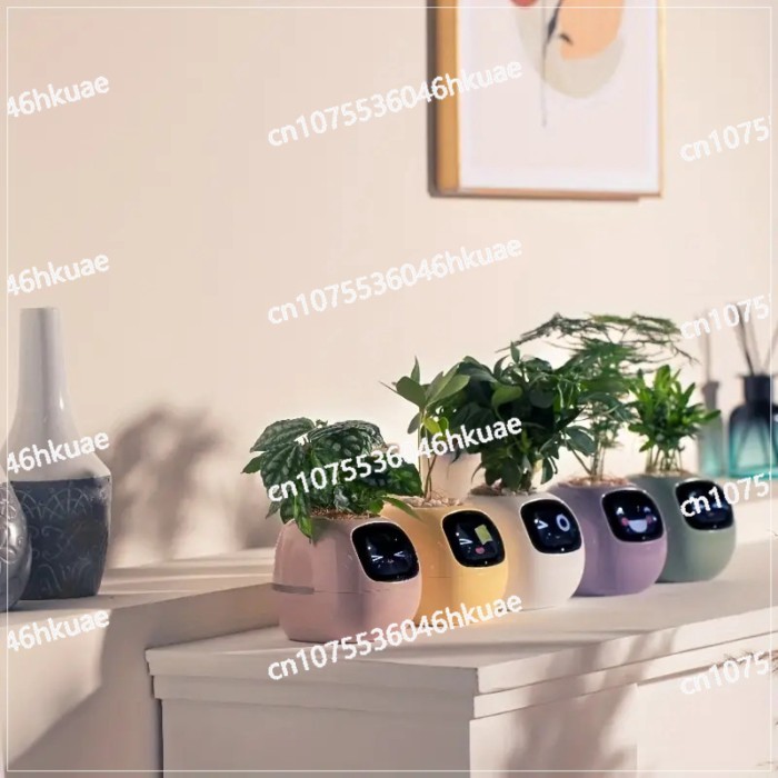 Artificial intelligence AI pet pot planting robot plant care guide time temperature display pot no