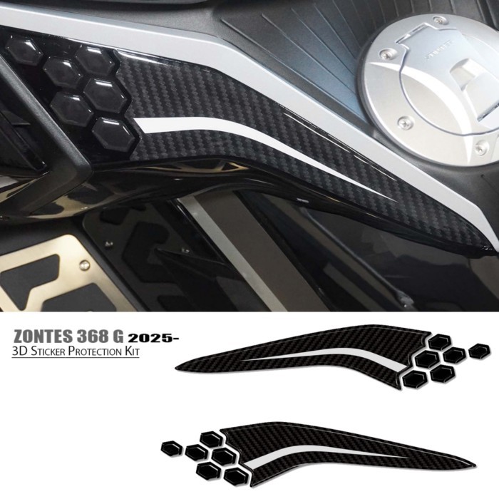 3D resin sticker side protection scooter platform compatible with For Zontes 368 G 2025