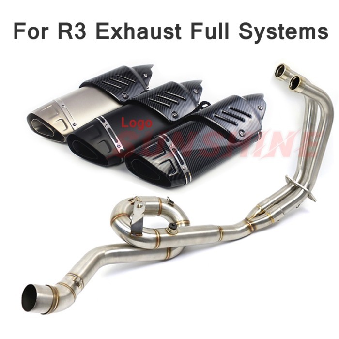 For YZF YAMAHA R3 R25 Exhaust Motorcross Full Systems Motorcycle Muffler Front Pipe Modified Slip o