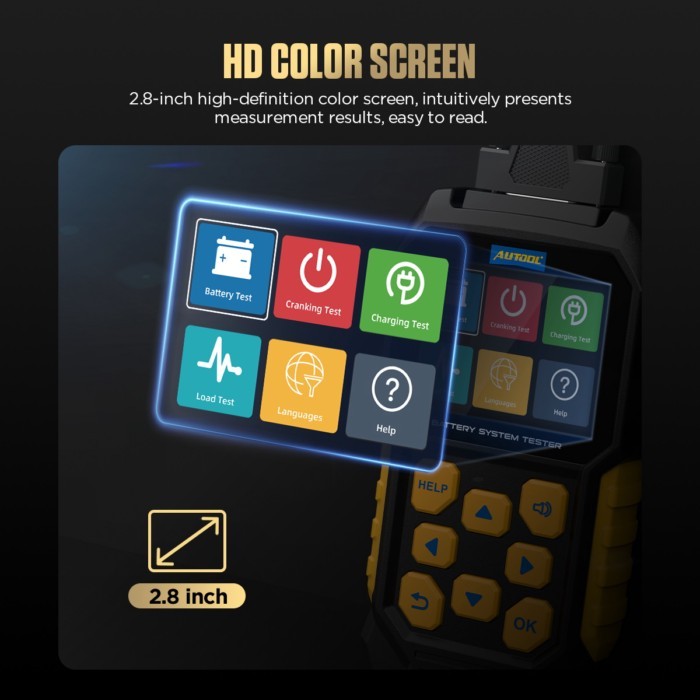 AUTOOL BT460 Car Battery Tester 12V 24V Automotive Battery Analyzer Meter Starting Charging Start S