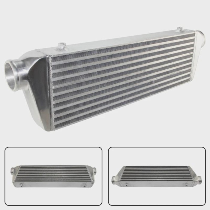 FMIC Intercooler Universal Aluminum Bar & Plate In/outlet 2.5" inch 64mm Turbo Engine 450HP to 35PS
