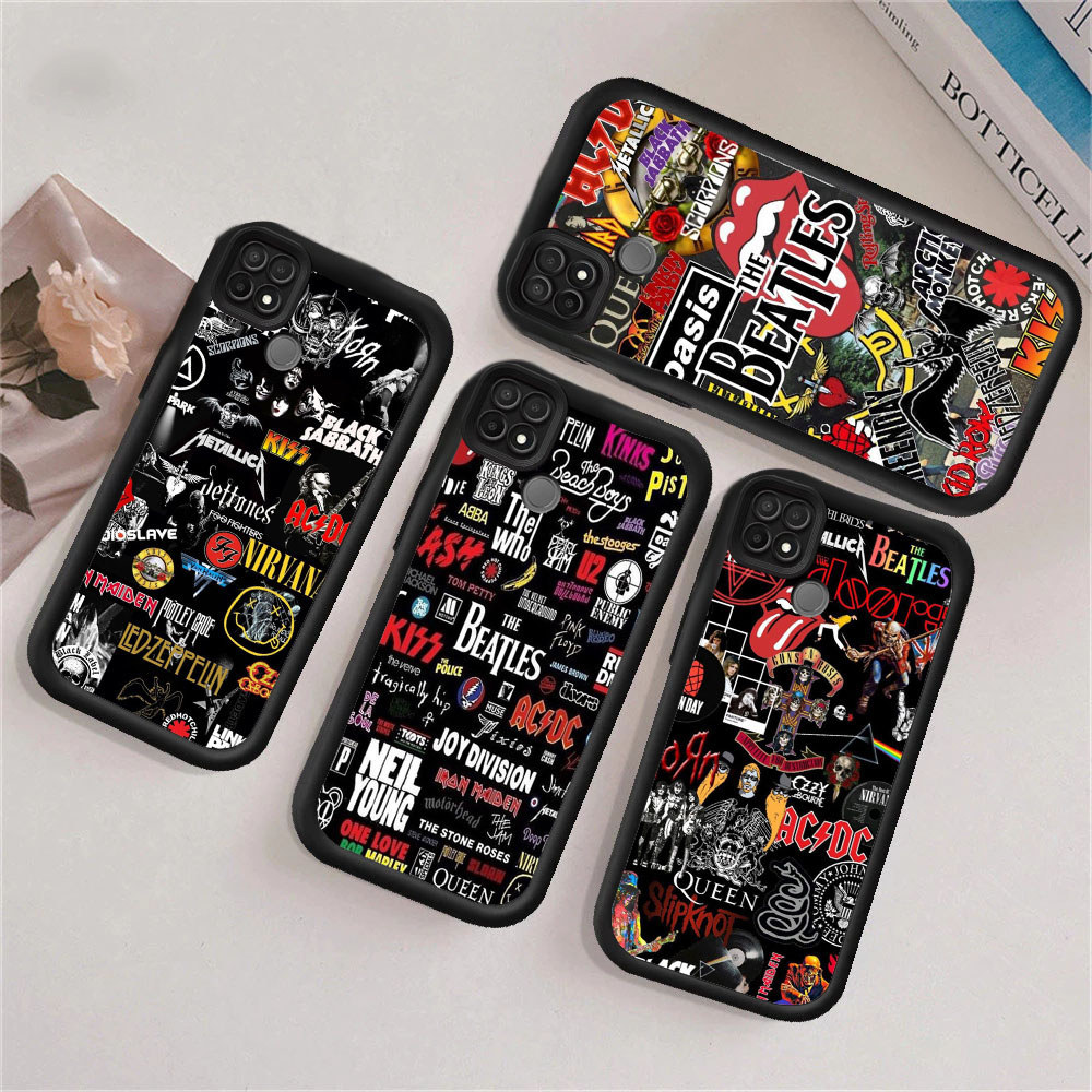 WC33 Rock Band Casing สําหรับ Hp ชุบ OPPO A95 A9 A77s A96 A77 A91 A93 A78 A92 2020 5G TPU วัสดุ