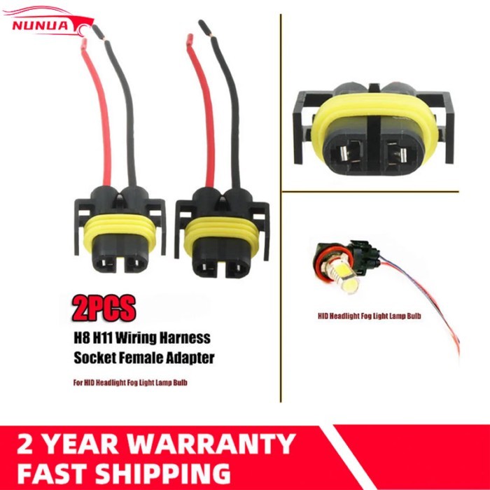 2Pcs 150mm H8 H9 H11 Wiring Harness Socket Car Wire Extend Connector Cable Plug Adapter for Fogligh