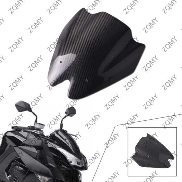 Z1000 Motorcycle Windshield Double Bubble Windscreen Carbon Fiber Replacement For Kawasaki Z 1000 2